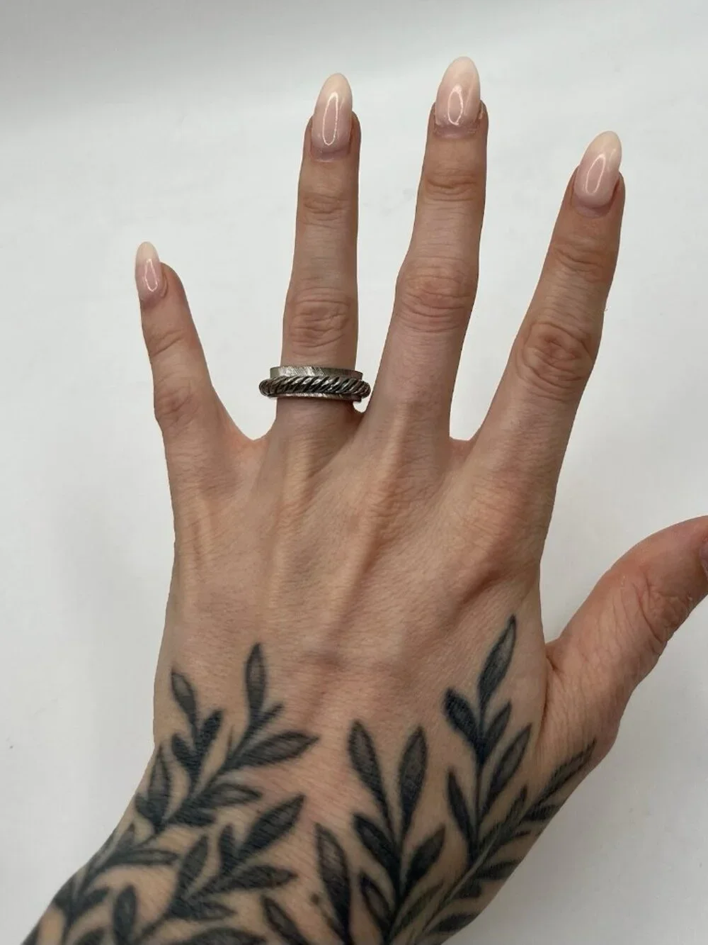 Vintage 18K HGE Spinner Ring Rope Band Meditation Ring Gold Electroplate
